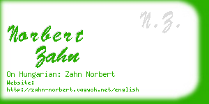 norbert zahn business card